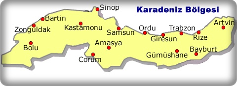Karadeniz Bölgesi Haritası Karadeniz Bölgesi Haritası