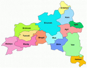 Dogu Anadolu Bölgesi Haritası 