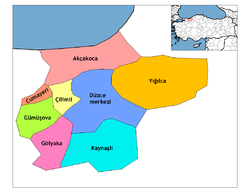 Düzce'nin ilçeleri